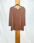 Brown 3/4 Sleeve Top / Large