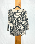 Zebra Print Long Sleeve Knit Top / Large