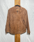 Vintage Suede Fringe Jacket with Rhinestone Detail / Large