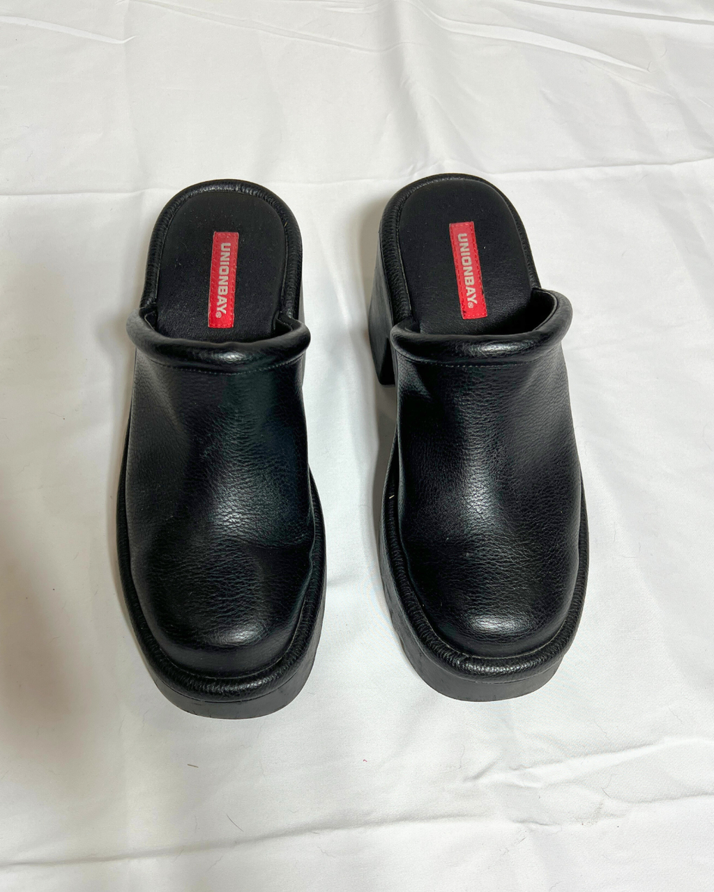 Unionbay Black Platform Mules / 8.5