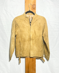 Vintage Tan Suede Zip-Front Jacket / Small