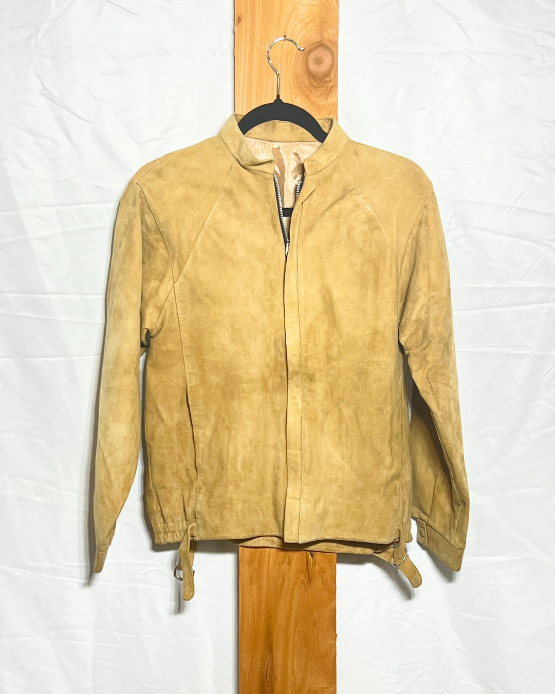 Vintage Tan Suede Zip-Front Jacket / Small