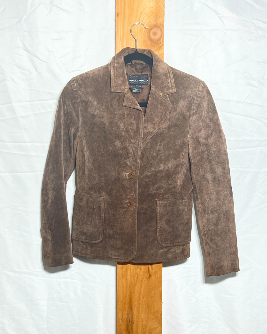 Vintage Brown Suede Blazer Jacket / Small
