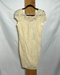 Cream Lace Cap-Sleeve Dress / Medium