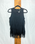 Black Fringe Sleeveless Top / Small