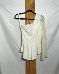 Ivory One-Shoulder Draped Blouse