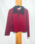 Vintage Red & Black Zebra Zip Jacket / Large