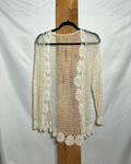 Crochet Open-Knit Cardigan / Small