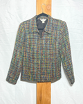 Multicolor Tweed Zip-Front Jacket / Medium