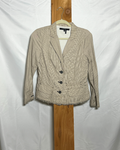 Beige Pinstripe Casual Blazer / Small
