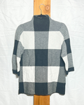 Black & White Buffalo Check Open Sweater / Medium