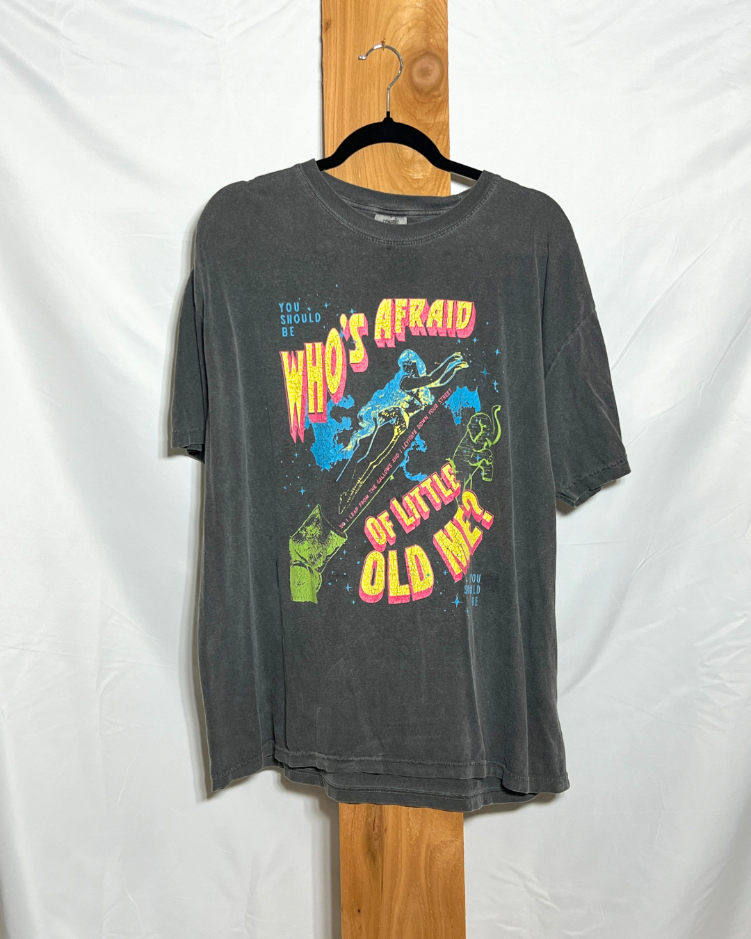 "Who’s Afraid of Little Old Me?" Oversized Graphic Tee / Medium