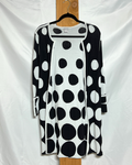 Black & White Oversized Polka Dot Cardigan/ XL
