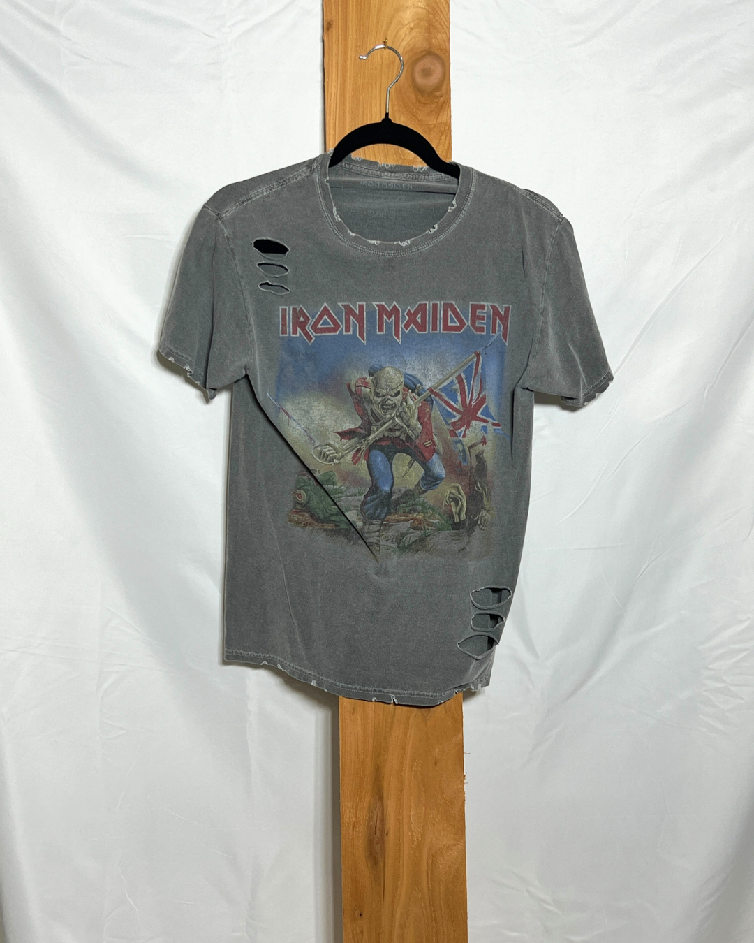 Distressed Iron Maiden Band Tee / Small