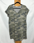Camo V-Neck T-Shirt Dress / XL