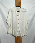 Oversized Ivory Linen-Blend Button Down / XL