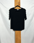 Black Cutout Sleeve Accent Top / Small