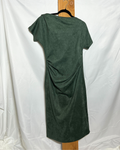 Gibson Latimer Forest Green Draped Midi Dress / Large