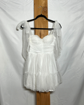 White Swiss Dot Bow-Tie Mini Dress / Small