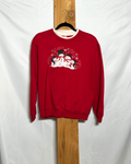 Vintage Red Snowman Family Holiday Sweatshirt / Large