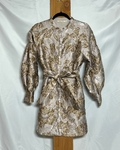 Gold Metallic Floral Jacquard Dress / Medium