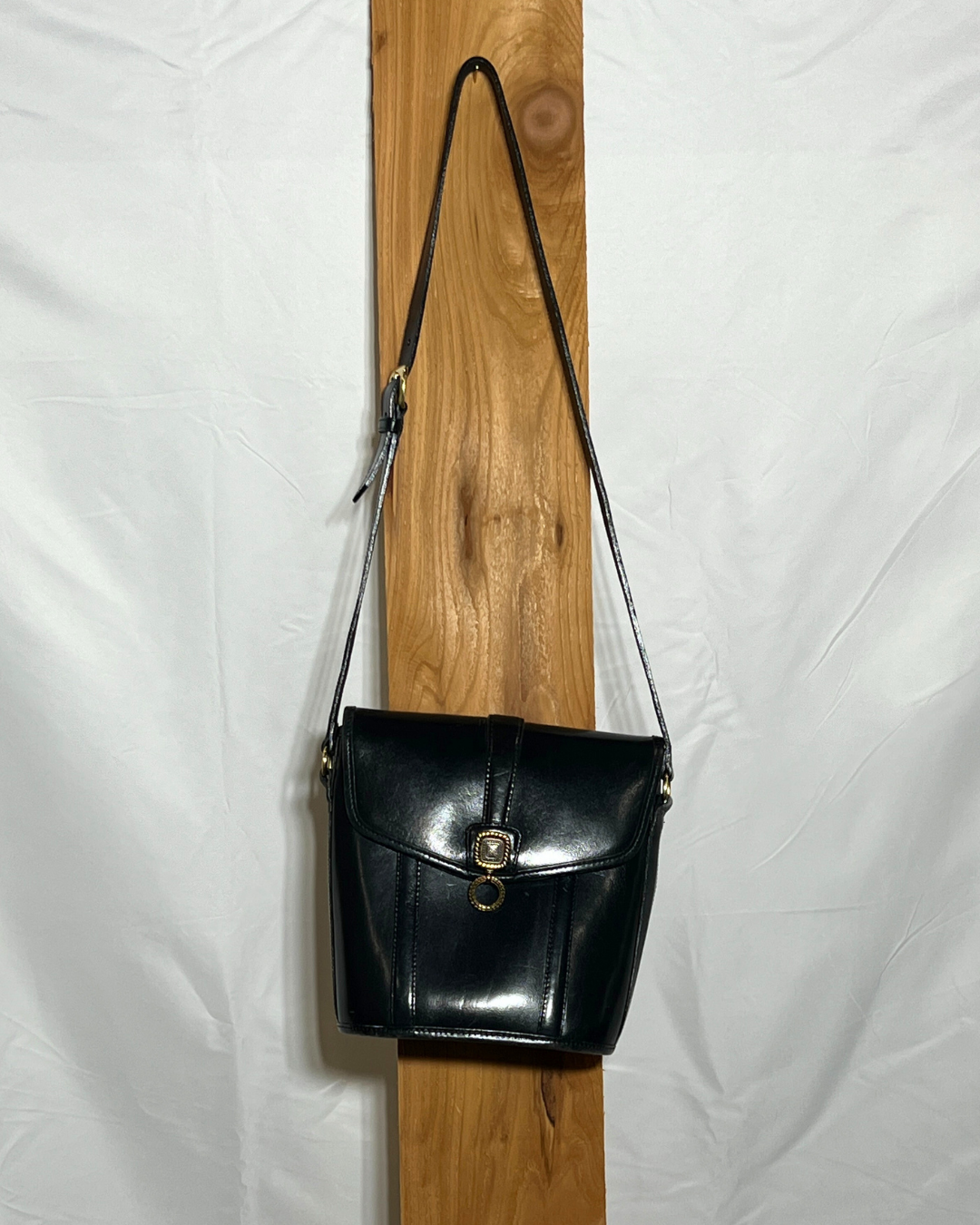 Brighton Vintage Black Leather Shoulder Bag