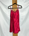 Red Satin Slip with Lace Detail / Medium