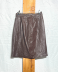 Vintage Brown Leather Mini Skirt / Small