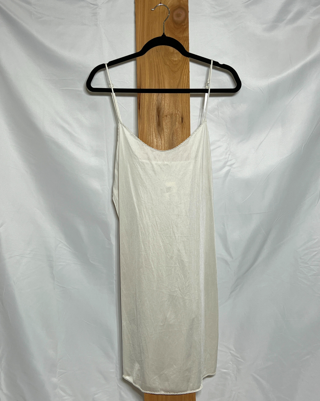 Cream Satin Slip Dress / Small