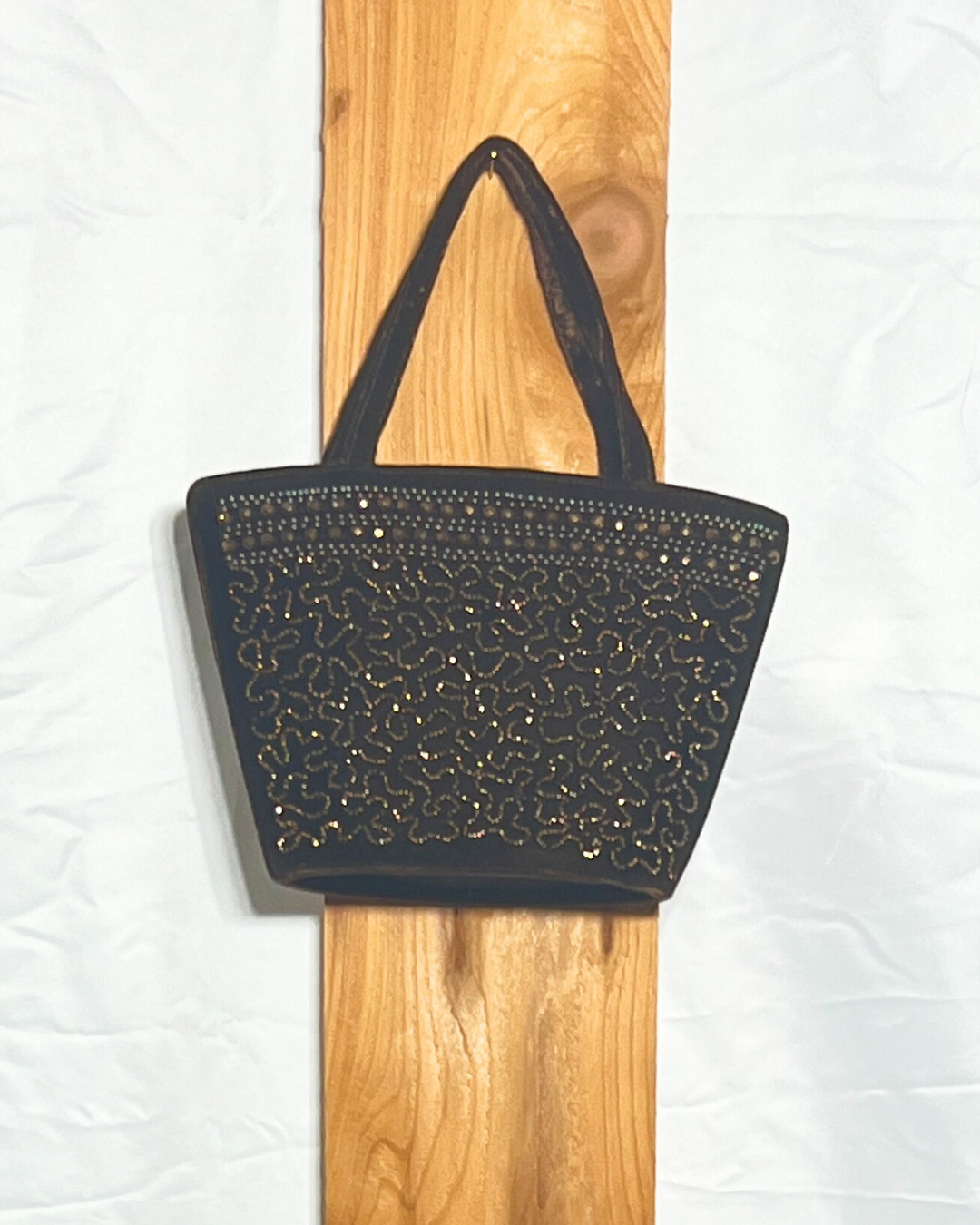 Vintage Brown Velvet Beaded Mini Bag