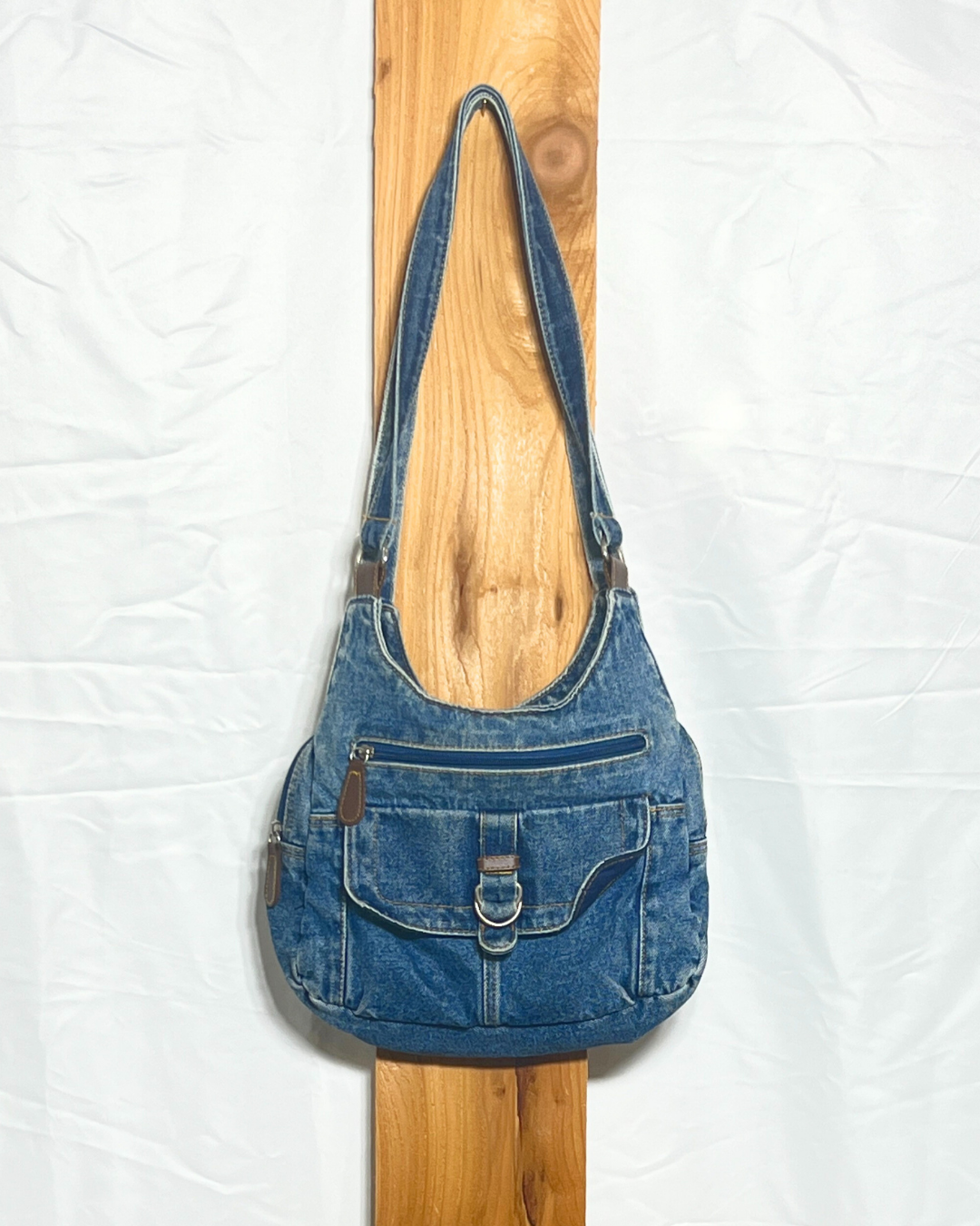 Vintage Denim Crossbody Shoulder Bag