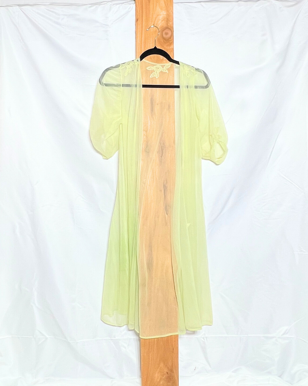 Vintage Sheer Pastel Duster Robe / Medium