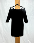 Black Dress with Crystal Bow Shoulders / Small