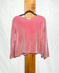 Red & White Ribbed Long Sleeve Top / Large